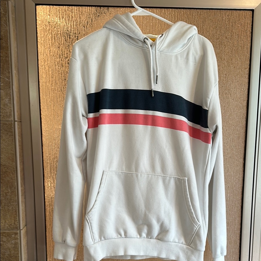 Dear John White Sweater with Black and Red Stripes